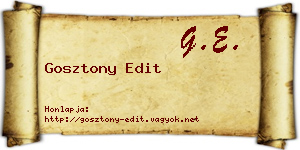 Gosztony Edit névjegykártya